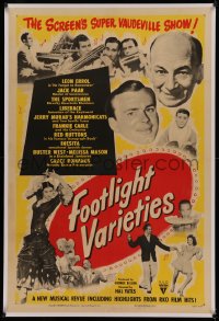 4y0082 FOOTLIGHT VARIETIES linen 1sh 1951 Liberace, Jack Paar, RKO musical comedy compilation!