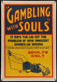 4y0086 GAMBLING WITH SOULS linen 1sh 1936 rips the lid off how innocent women go wrong, ultra rare!