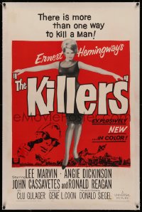 4y0115 KILLERS linen 1sh 1964 sexy full-length Angie Dickinson, Lee Marvin, directed by Don Siegel!