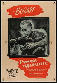 4y0162 PASSAGE TO MARSEILLE linen 1sh 1944 Humphrey Bogart escapes Devil's Island to fight Nazis!