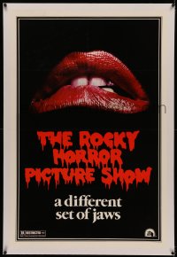 4y0182 ROCKY HORROR PICTURE SHOW linen teaser 1sh 1975 c/u lips image, a different set of jaws!
