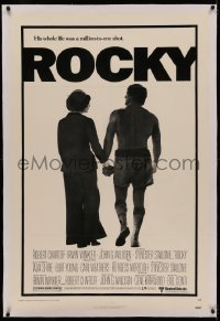 4y0180 ROCKY linen NSS style 1sh 1976 Sylvester Stallone, Shire, John G. Avildsen boxing classic!