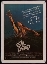 4z0072 EVIL DEAD linen Colombian poster 1983 Sam Raimi, best horror art of girl grabbed by zombie!