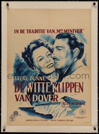 4z0065 WHITE CLIFFS OF DOVER linen Dutch 1947 different art of Irene Dunne & Alan Marshal, rare!