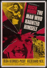 4z0092 MAN WHO HAUNTED HIMSELF linen English 1sh 1970 Roger Moore, Basil Dearden horror, ultra rare!