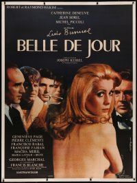4z0016 BELLE DE JOUR linen French 1p 1968 Luis Bunuel, close up of sexy topless Catherine Deneuve!