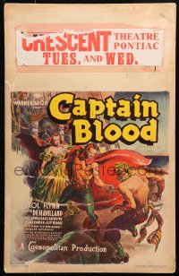 4z0172 CAPTAIN BLOOD WC 1935 Alex Raymond art of Errol Flynn & De Havilland on ship, ultra rare!