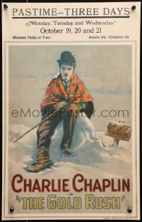 4z0179 GOLD RUSH WC 1925 great art of Charlie Chaplin freezing in the snow by his claim, ultra rare!