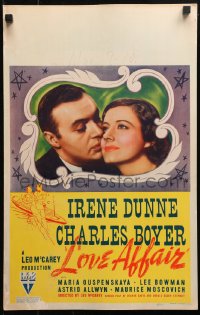 4z0186 LOVE AFFAIR WC 1939 romantic portrait of Charles Boyer & pretty Irene Dunne, ultra rare!