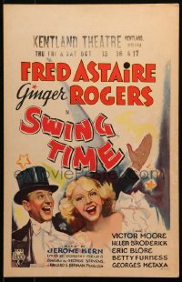 4z0198 SWING TIME WC 1936 wonderful art of happy debonair Fred Astaire & Ginger Rogers, very rare!