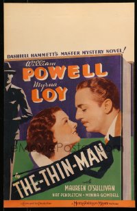 4z0200 THIN MAN WC 1934 c/u of William Powell & Myrna Loy + cool art, Dashiell Hammett, very rare!