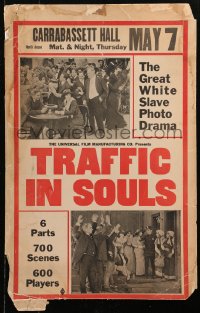 4z0204 TRAFFIC IN SOULS WC 1913 Universal movie exposing white slavery in New York City, very rare!