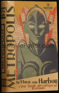 5a0052 METROPOLIS English hardcover book 1927 Thea von Harbou's novel, Aubrey Hammond cover art!