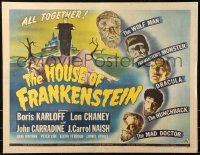 5a0166 HOUSE OF FRANKENSTEIN 1/2sh 1944 Boris Karloff & top monster stars in make-up, ultra rare!