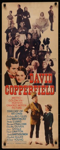 5a0141 DAVID COPPERFIELD insert 1935 W.C. Fields as Micawber in classic Charles Dickens story, rare!