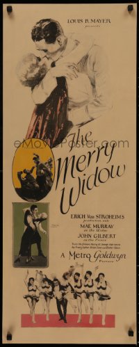 5a0148 MERRY WIDOW insert 1925 Erich von Stroheim, art of John Gilbert & Mae Murray, ultra rare!