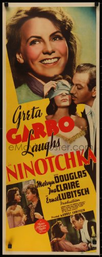 5a0150 NINOTCHKA insert 1939 multiple images of pretty Greta Garbo & Melyvn Douglas, ultra rare!