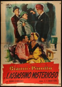 5a0109 ABBOTT & COSTELLO MEET THE KILLER BORIS KARLOFF Italian 2p 1950 Lazzarini art, ultra rare!