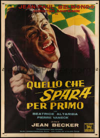 5a0078 MAN NAMED ROCCA Italian 2p 1961 Ciriello art of crazed Jean-Paul Belmondo with gun, rare!