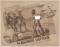 5a0246 BLONDE CAPTIVE LC 1932 art of topless beautiful white woman with island natives, ultra rare!