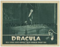 5a0253 DRACULA LC R1947 great image of caped vampire Bela Lugosi leaning over coffin, rare!