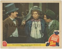 5a0260 GO WEST LC 1940 wacky Groucho & Chico look at Harpo Marx wearing genuine beaver on his head!