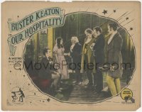 5a0276 OUR HOSPITALITY LC 1923 stone face Buster Keaton & Natalie Talmadge w/ dad & brothers, rare!