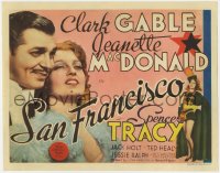 5a0238 SAN FRANCISCO TC 1936 full-length sexy Jeanette MacDonald & romantic close up w/ Clark Gable!