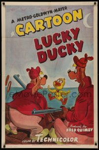 5a0196 LUCKY DUCKY 1sh 1948 Tex Avery, duckling outwits dimwitted hunters in hunting season, rare!