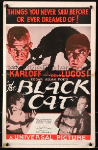 5a0108 BLACK CAT pressbook 1934 Boris Karloff, Bela Lugosi, Edgar Ulmer, great image, ultra rare!