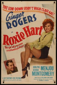 5a0206 ROXIE HART 1sh 1942 great full-length image of sexy criminal Ginger Rogers from Chicago!