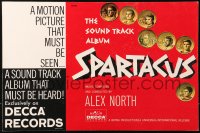 5a0044 SPARTACUS 12x19 music soundtrack poster 1961 Kubrick, Reynold Brown & Saul Bass, ultra rare!