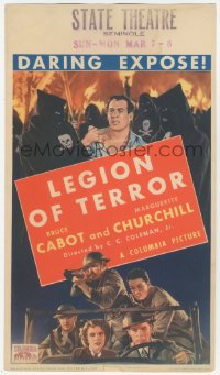 5a0070 LEGION OF TERROR mini WC 1936 Bruce Cabot & Marguerite Churchill, KKK-like hoodlums, rare!