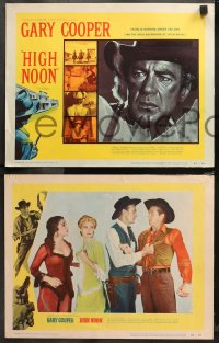 5a0219 HIGH NOON 8 LCs 1952 Gary Cooper as Will Kane, Zinnemann classic, ultra rare complete set!