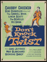 5b0323 DON'T KNOCK THE TWIST 30x40 1962 silkscreen art of dancers, Chubby Checker, rock & roll!