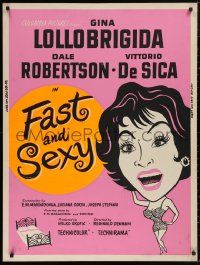 5b0327 FAST & SEXY 30x40 1961 de Sica, who could ask for more than sexy Gina Lollobrigida, rare!