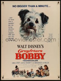 5b0337 GREYFRIARS BOBBY 30x40 1961 Walt Disney, huge close up art of cute tiny Skye Terrier!