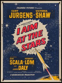 5b0340 I AIM AT THE STARS 30x40 1960 Curt Jurgens in the Werner Von Braun story, very rare!