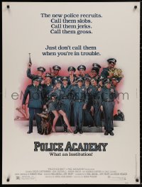 5b0368 POLICE ACADEMY 30x40 1984 Steve Guttenberg, Kim Cattrall, Struzan police art, ultra rare!