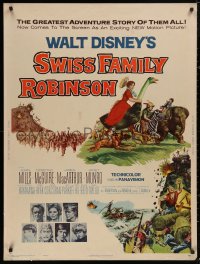5b0385 SWISS FAMILY ROBINSON 30x40 1960 John Mills, Walt Disney family fantasy classic, ultra rare!