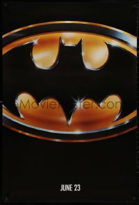 5b0833 BATMAN teaser 1sh 1989 directed by Tim Burton, cool image of Bat logo, matte finish!