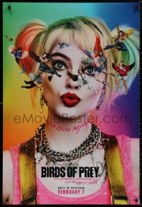 5b0843 BIRDS OF PREY teaser DS 1sh 2020 Margot Robbie as Harley Quinn, great wild close-up w/cast!
