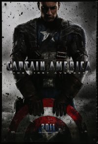 5b0857 CAPTAIN AMERICA: THE FIRST AVENGER int'l teaser DS 1sh 2011 Chris Evans holding his shield!
