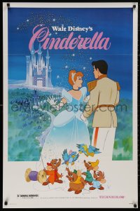 5b0863 CINDERELLA 1sh R1981 Walt Disney classic romantic cartoon, image of prince & mice!