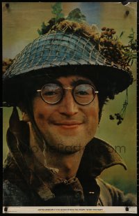 5b0198 HOW I WON THE WAR 24x38 commercial poster 1968 wacky image of John Lennon wearing helmet!