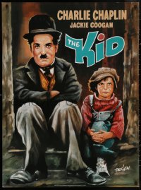 5b0202 KID 27x37 German commercial poster 1990s featuring wonderful classic art of Chaplin and Coogan!