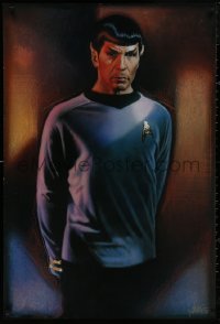 5b0214 STAR TREK CREW 27x40 commercial poster 1991 Drew Struzan art of Lenard Nimoy as Spock!