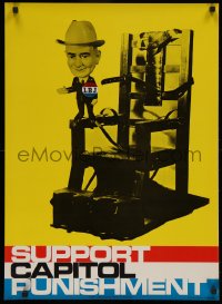 5b0217 SUPPORT CAPITOL PUNISHMENT 20x29 commercial poster 1968 Johnson doll and an electric chair!