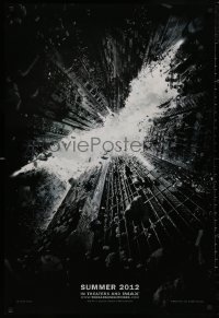 5b0875 DARK KNIGHT RISES teaser DS 1sh 2012 image of Batman's symbol in broken buildings!