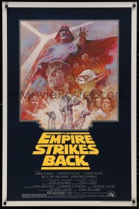 5b0889 EMPIRE STRIKES BACK studio style 1sh R1981 George Lucas sci-fi classic, cool artwork by Tom Jung!